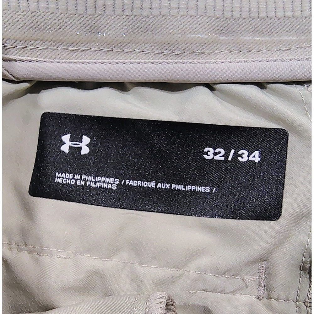 Under Armour Pants Mens 32x33 Beige UA Iso Chill Tapered Golf Stretch Trousers - Picture 3 of 10